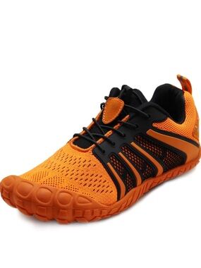 Men's/womens minimalist shoe wide toe  Orange and Black Water Shoe/ workout-